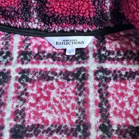 Northern Reflections Sherpa Plaid L Holiday Christmas Buffalo Scandi Cabincore - Picture 8 of 11